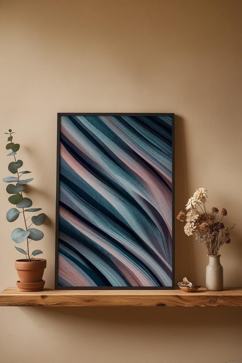 Abstract Stripes Art | Modern Diagonal Lines Poster | Contemporary Wall Decor Bild 4