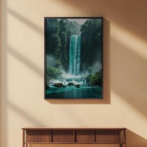 Lush Waterfall | Cascading Water Landscape | Forest Nature Power image 2