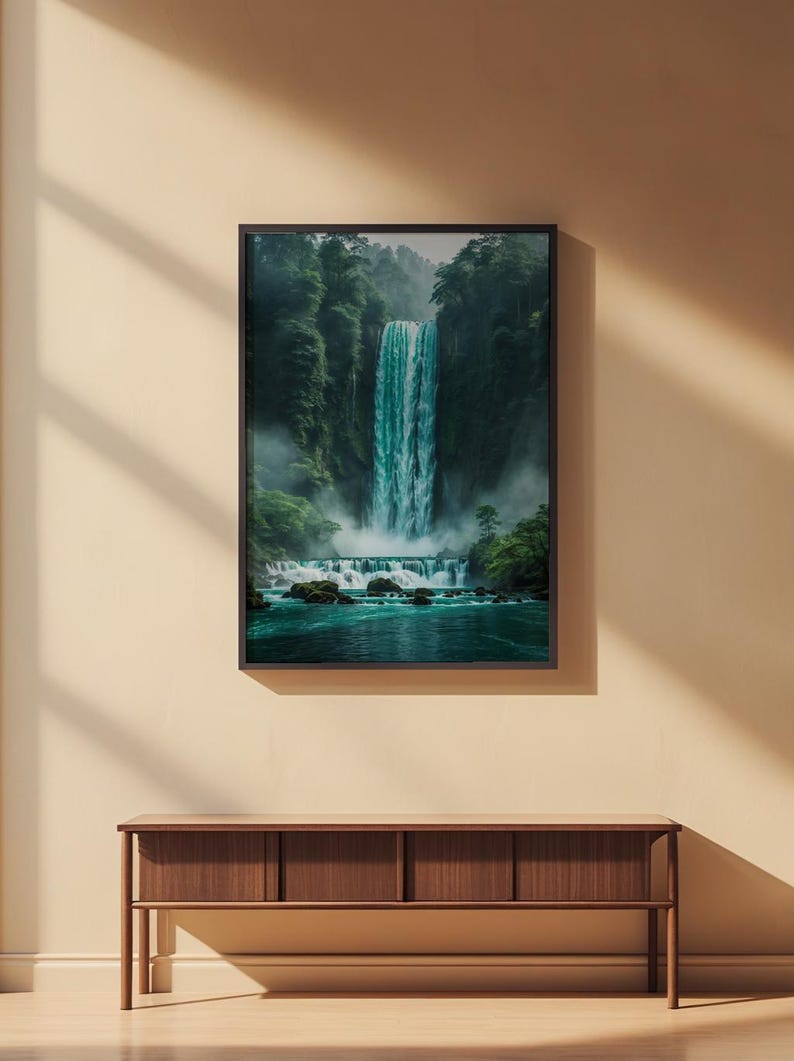 Lush Waterfall | Cascading Water Landscape | Forest Nature Power image 2