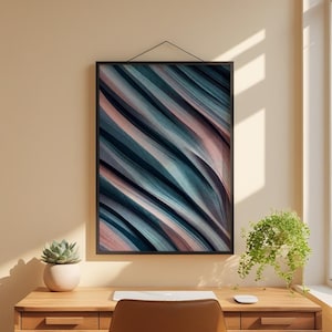 Abstract Stripes Art | Modern Diagonal Lines Poster | Contemporary Wall Decor Bild 1