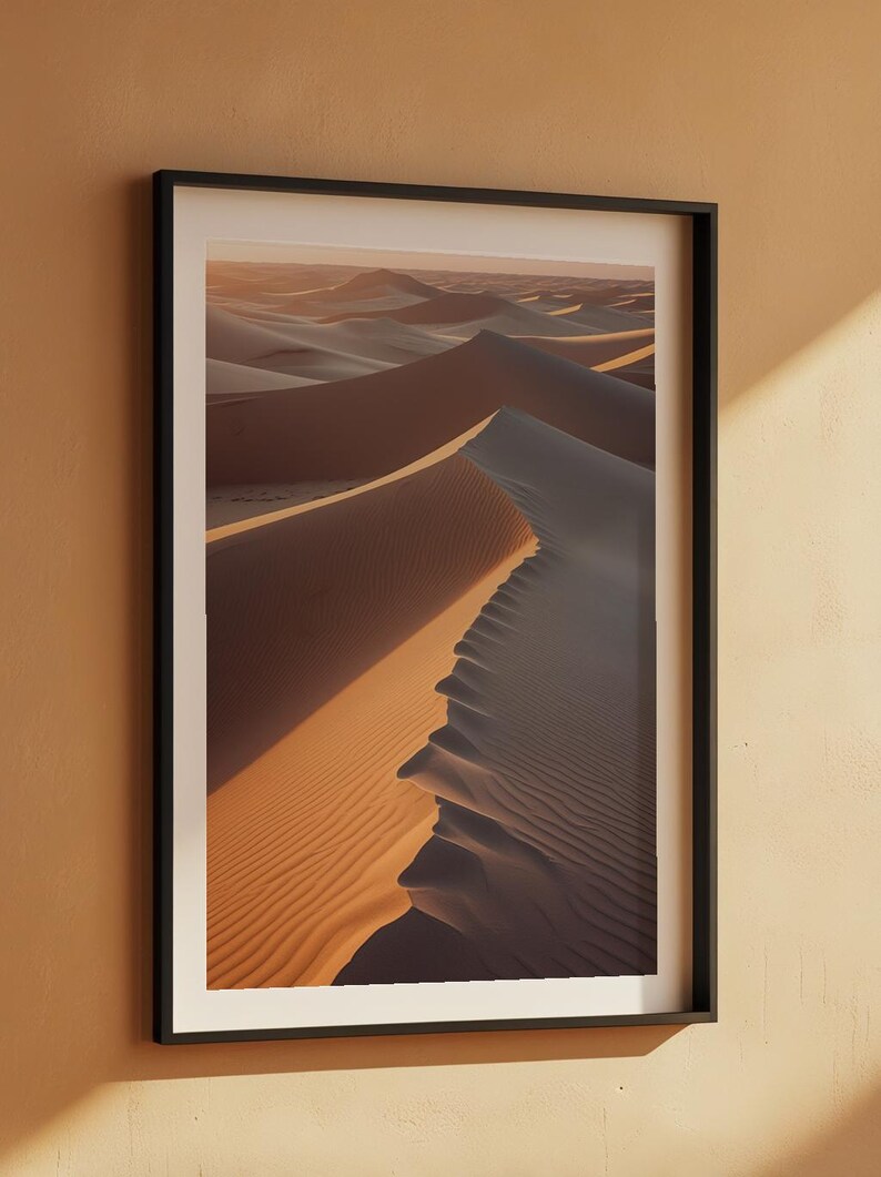 Póster de dunas del desierto / Arte mural con paisaje de arena dorada / Impresión de naturaleza imagen 10