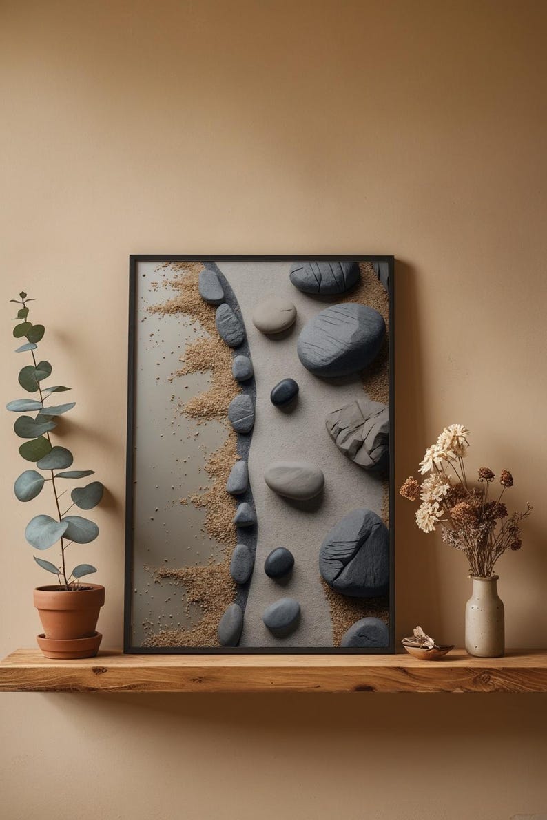 Zen Rock Garden | Minimalist Japanese Poster | Meditation Art Bild 4