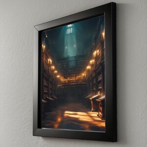 Library Wall Art | Dark Academia Poster | Vintage Bookshelf Decor Bild 8
