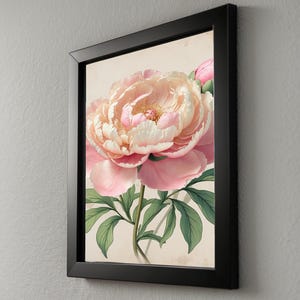 Romantic Peony Bloom | Vintage Botanical | Cottagecore Garden Art Bild 8