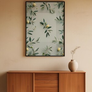 Olive Branch Art | Mediterranean Botanical Poster | Sage Green Decor image 5