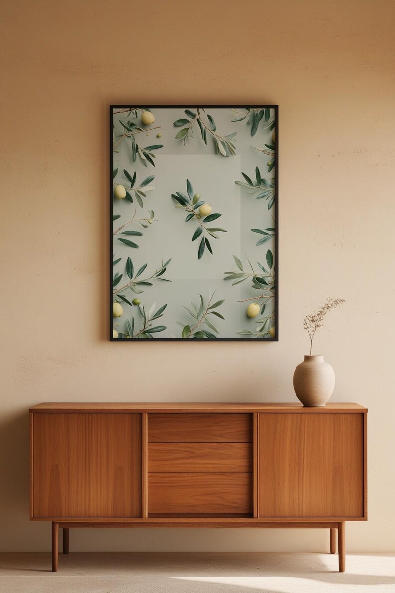 Olive Branch Art | Mediterranean Botanical Poster | Sage Green Decor image 5