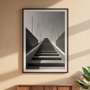 Geometric Staircase | Minimalist Architecture | Journey Perspective Art image 6