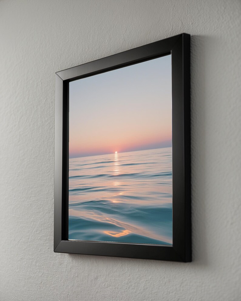 Ocean sunset poster | Serene beach wall art | Coastal home decor image 8