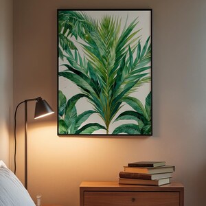 Palm Leaf Botanical | Tropical Wall Art | Green Decor immagine 3