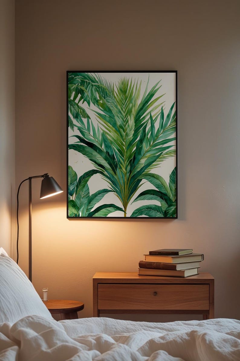Palm Leaf Botanical | Tropical Wall Art | Green Decor immagine 3