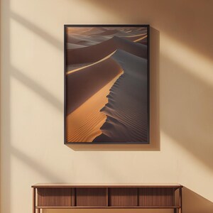 Póster de dunas del desierto / Arte mural con paisaje de arena dorada / Impresión de naturaleza imagen 4