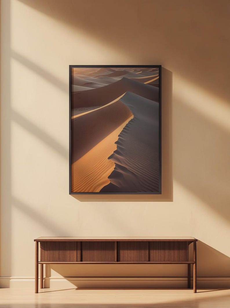 Póster de dunas del desierto / Arte mural con paisaje de arena dorada / Impresión de naturaleza imagen 4