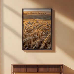 affiche de champ de blé | Art du paysage Golden Hour image 2