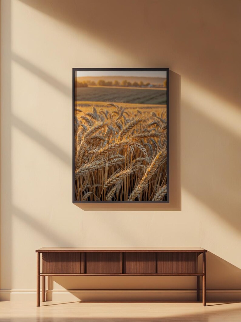 affiche de champ de blé | Art du paysage Golden Hour image 2