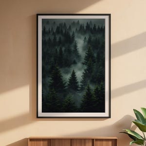 Dark Forest Silhouettes | Moody Nature Poster | Wilderness Art image 6