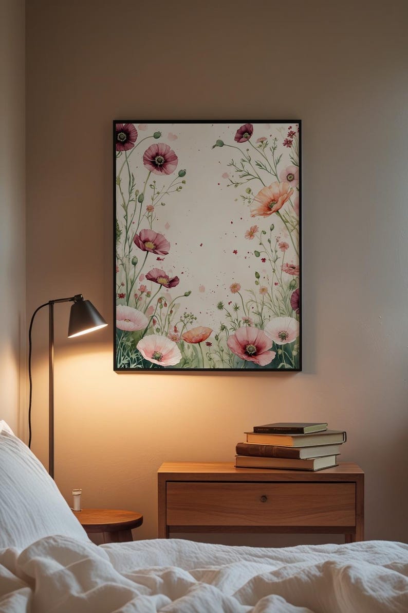 Arte de jardín de flores silvestres / Póster botánico de primavera / Decoración de cabañas imagen 4