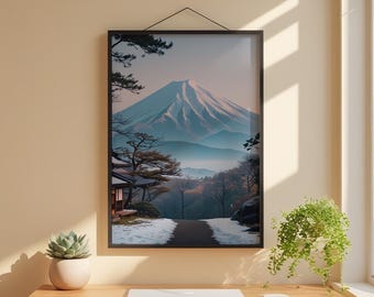 Mount Fuji Wall Art | Japanese Japandi Poster | Digital Download Printable Art
