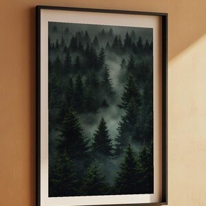 Dark Forest Silhouettes | Moody Nature Poster | Wilderness Art image 7
