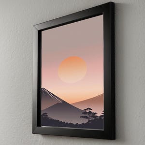 Impression Mont Fuji | Art mural zen japonais | Décoration heure dorée image 8