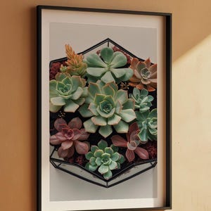 Succulent Wall Art | Geometric Terrarium Poster Bild 7