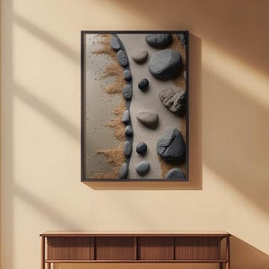 Zen Rock Garden | Minimalist Japanese Poster | Meditation Art Bild 2