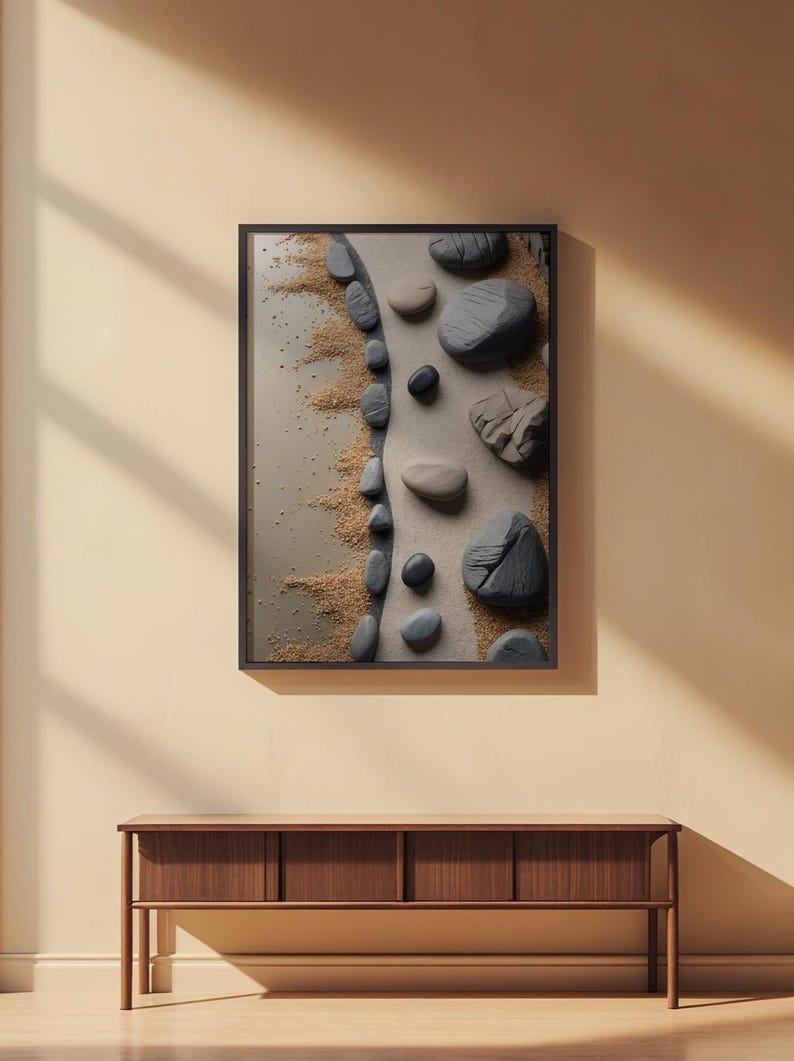 Zen Rock Garden | Minimalist Japanese Poster | Meditation Art Bild 2