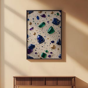 Terrazzo bijou | Motif abstrait de luxe | Décoration d'intérieur moderne image 2