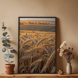 affiche de champ de blé | Art du paysage Golden Hour image 4