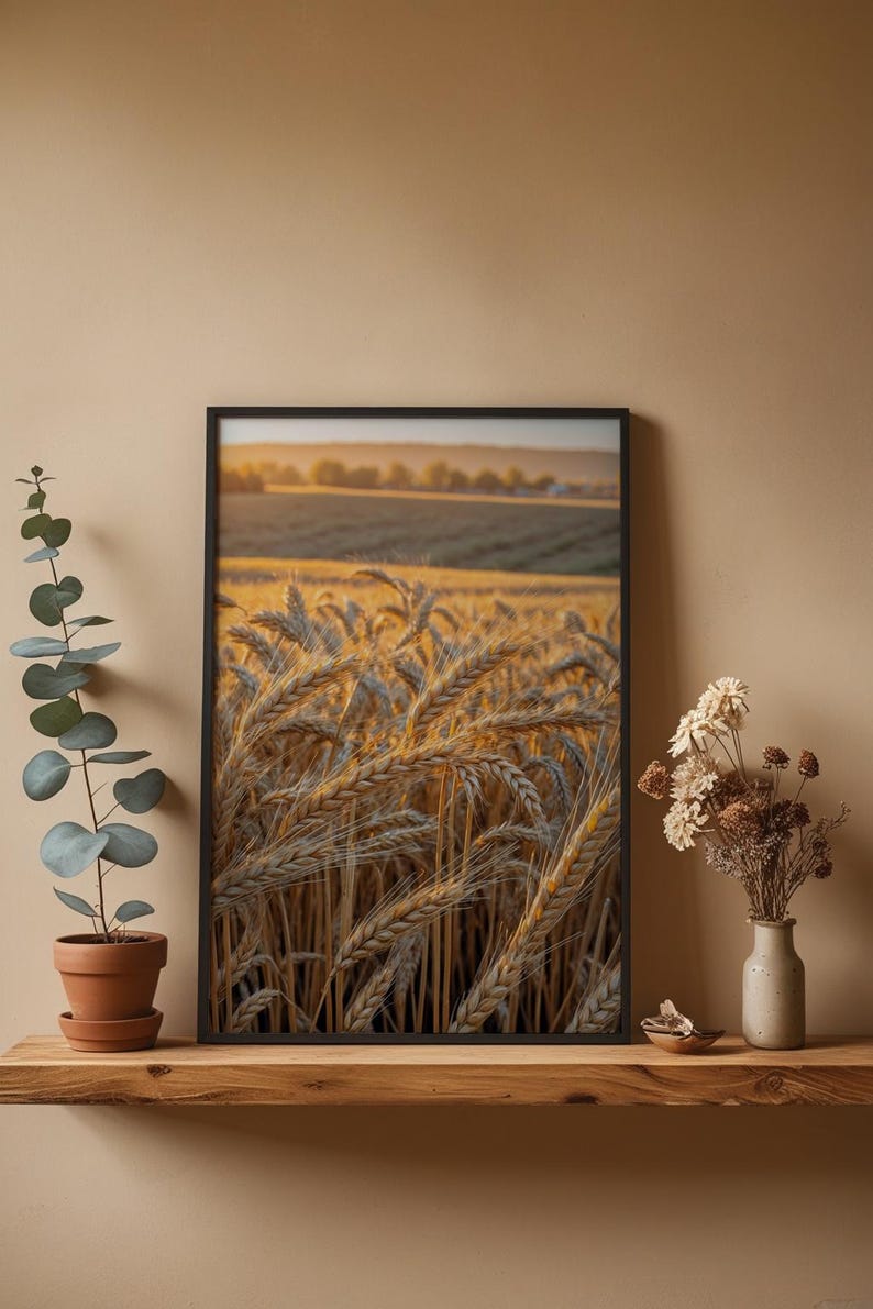 affiche de champ de blé | Art du paysage Golden Hour image 4
