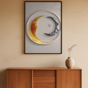 Sun Moon Minimalist | Celestial Line Art Poster | Modern Boho Decor image 5