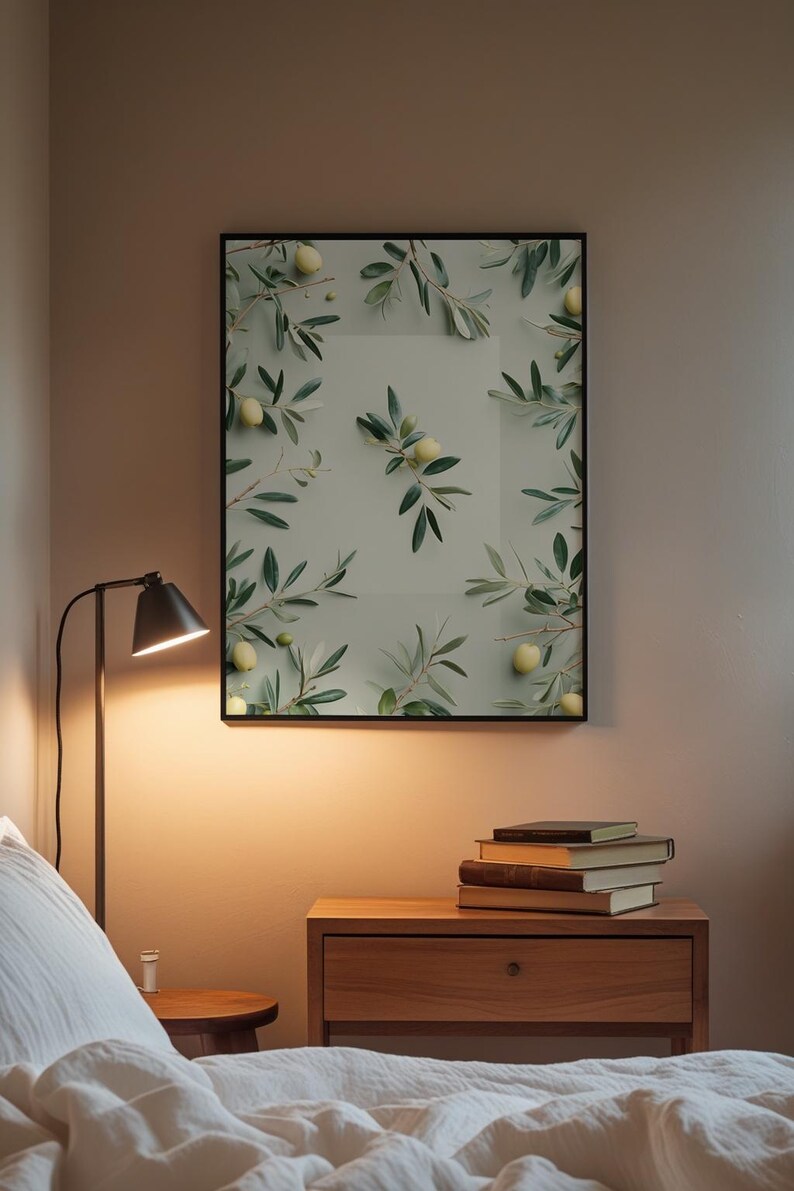 Olive Branch Art | Mediterranean Botanical Poster | Sage Green Decor image 3