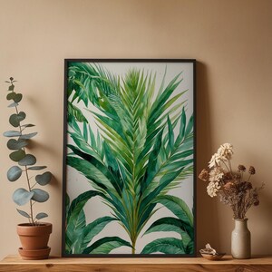 Palm Leaf Botanical | Tropical Wall Art | Green Decor immagine 4