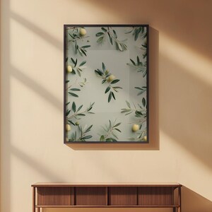 Olive Branch Art | Mediterranean Botanical Poster | Sage Green Decor image 2