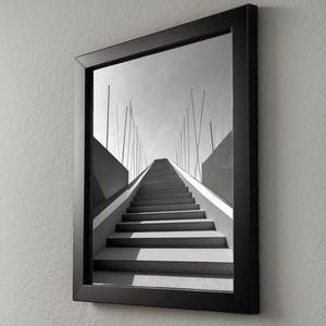 Geometric Staircase | Minimalist Architecture | Journey Perspective Art image 8