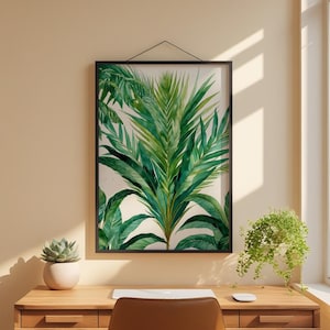 Palm Leaf Botanical | Tropical Wall Art | Green Decor immagine 1
