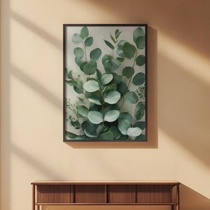 Eucalyptus Leaves Art | Botanical Wellness Poster | Sage Green Decor afbeelding 2