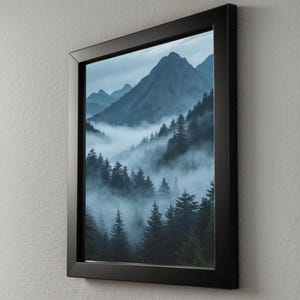 Misty Mountain Forest | Dramatic Nature Poster | Moody Landscape Art image 10