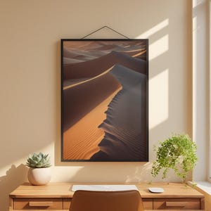 Póster de dunas del desierto / Arte mural con paisaje de arena dorada / Impresión de naturaleza imagen 2