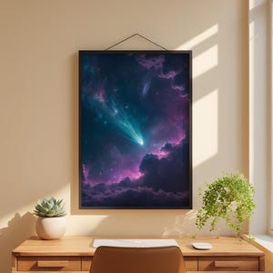 Comet Trail | Dynamic Nebula Sky | Space Motion Poster Bild 1