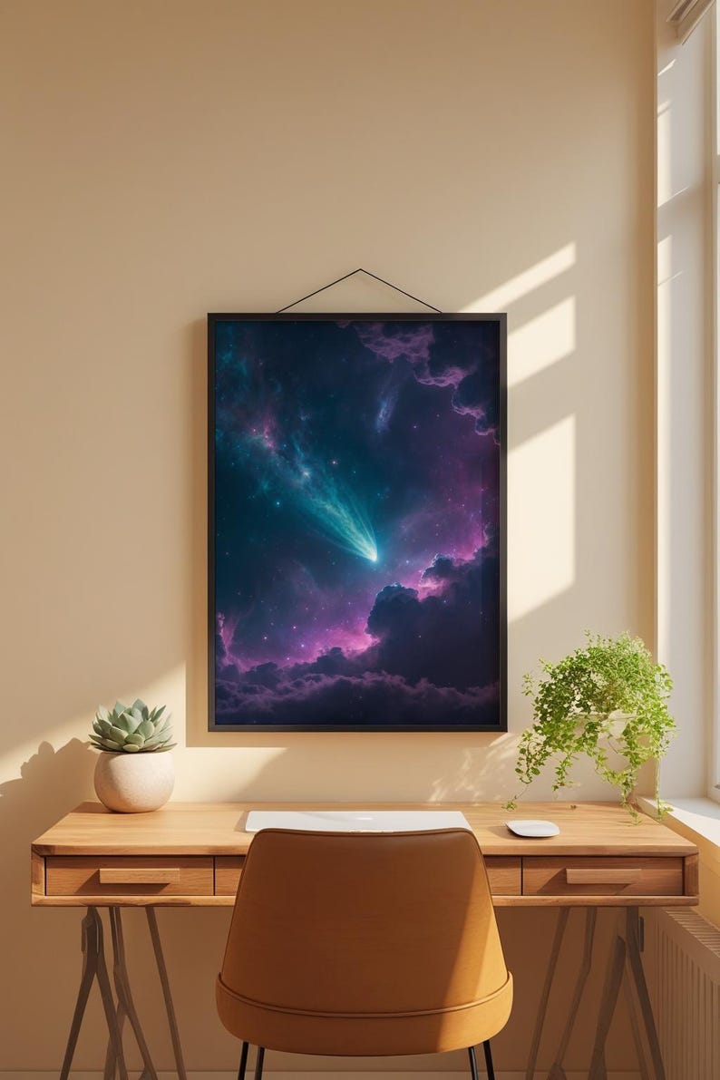 Comet Trail | Dynamic Nebula Sky | Space Motion Poster Bild 1