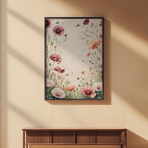 Arte de jardín de flores silvestres / Póster botánico de primavera / Decoración de cabañas imagen 1
