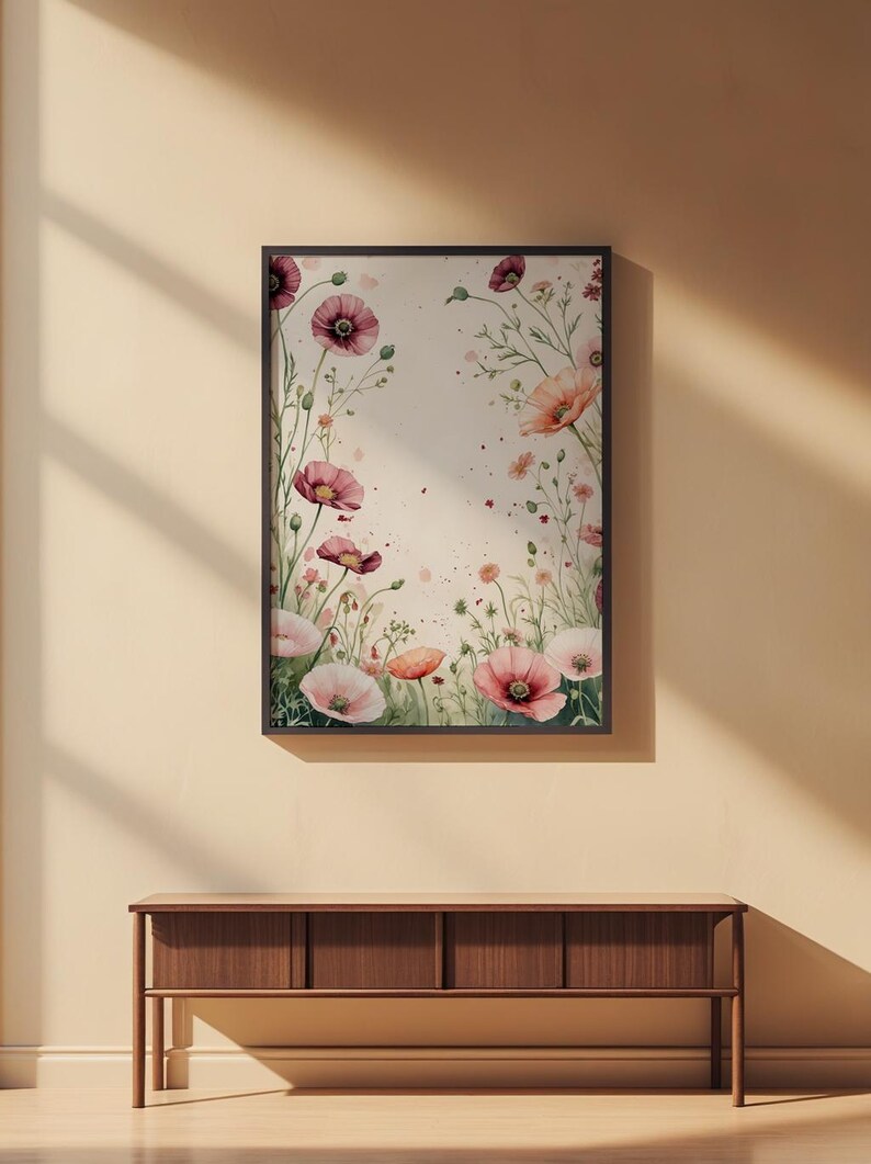 Arte de jardín de flores silvestres / Póster botánico de primavera / Decoración de cabañas imagen 1