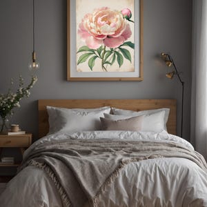 Romantic Peony Bloom | Vintage Botanical | Cottagecore Garden Art Bild 10