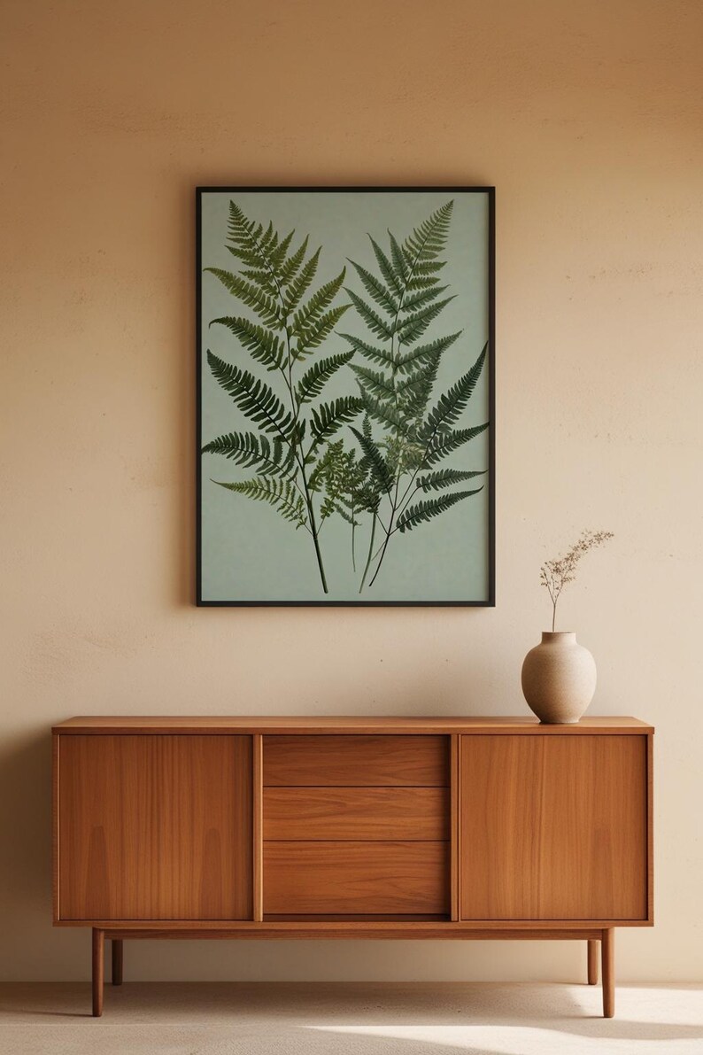 Art mural fougère | Affiche botanique verte | Décoration imprimée de feuilles image 5