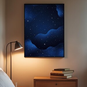 Blue Galaxy Poster | Starry Night Sky Wall Art | Abstract Space Print image 3