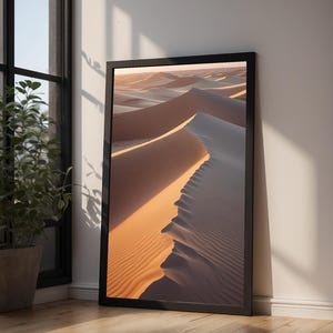 Póster de dunas del desierto / Arte mural con paisaje de arena dorada / Impresión de naturaleza imagen 5