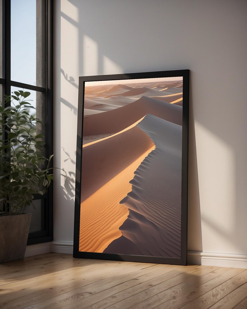 Póster de dunas del desierto / Arte mural con paisaje de arena dorada / Impresión de naturaleza imagen 5