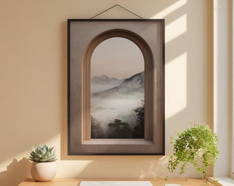 Paisaje con marco de ventana / Portal arquitectónico / Vista de escape Arte