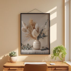 Póster de flores secas / Arte botánico escandinavo / Impresión mural minimalista imagen 1