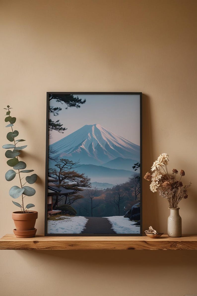 Arte de montaña japonés / Póster del monte Fuji / Decoración del hogar japonesa imagen 4